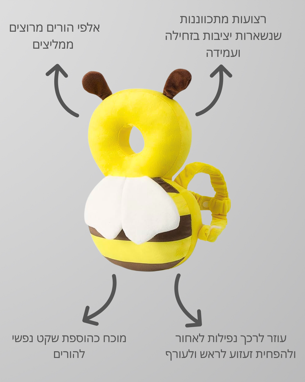 ™TinyHug — בובת מגן-דבורה בטיחותית לנפילות לאחור